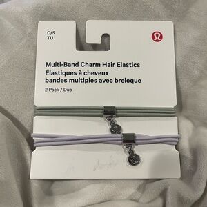 lululemon athletica Multi-Band Charm Hair Elastics - Green and Purple